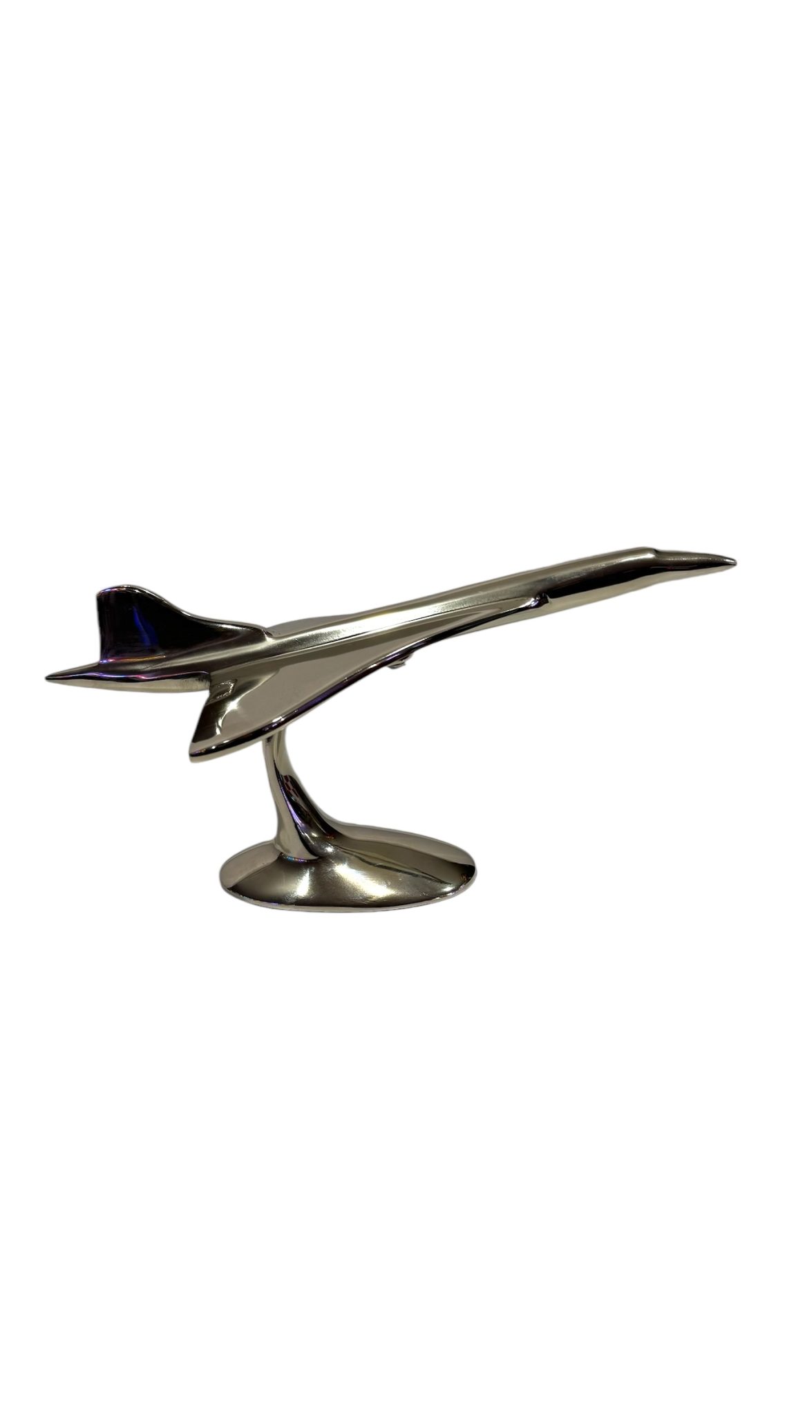 Aeroplane Concorde Plane Small Nickel Plated Aluminium - 30cm - immagine 14