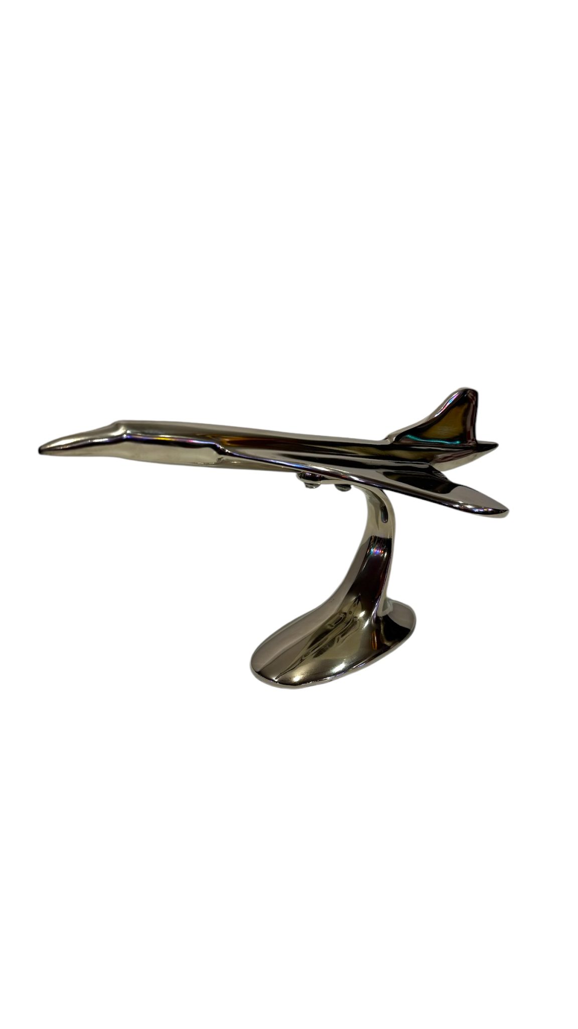 Aeroplane Concorde Plane Small Nickel Plated Aluminium - 30cm - immagine 12