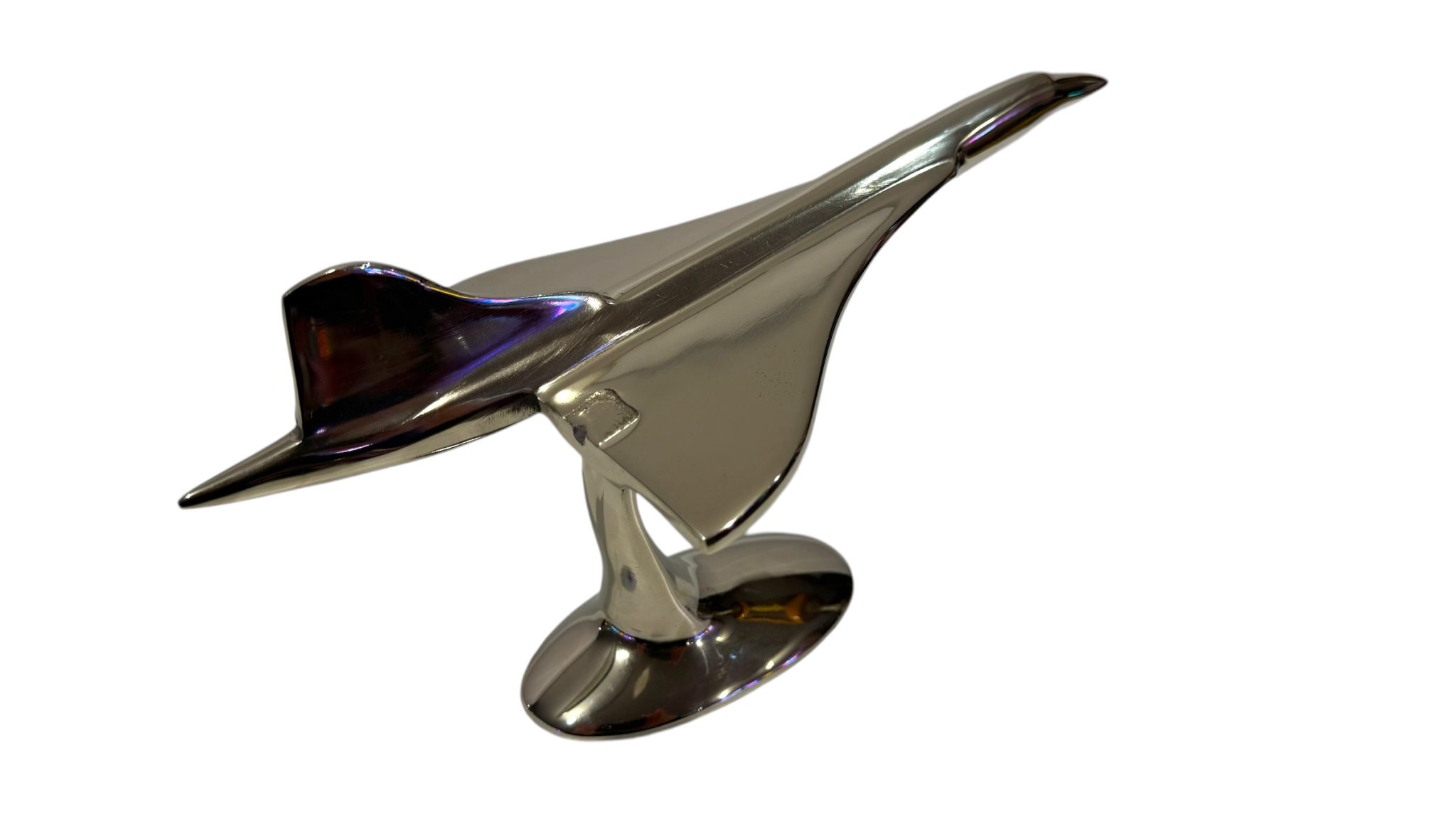 Aeroplane Concorde Plane Small Nickel Plated Aluminium - 30cm - immagine 10