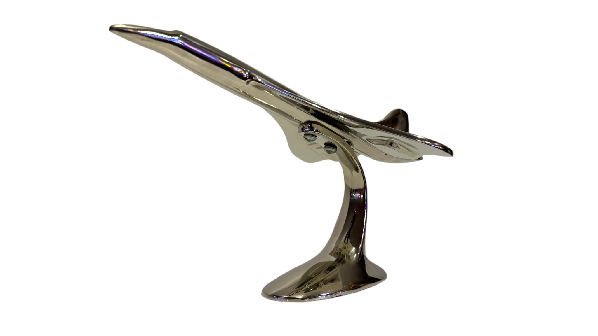 Aeroplane Concorde Plane Small Nickel Plated Aluminium - 30cm - immagine 8
