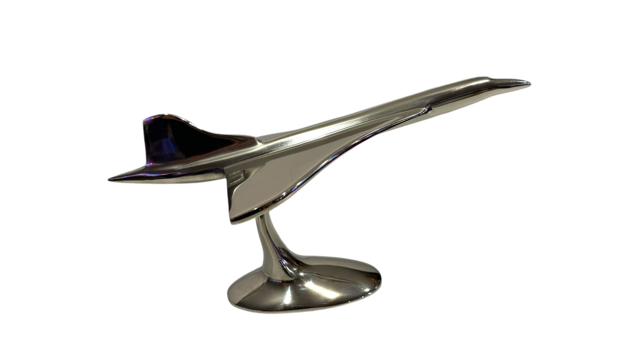 Aeroplane Concorde Plane Small Nickel Plated Aluminium - 30cm - immagine 4