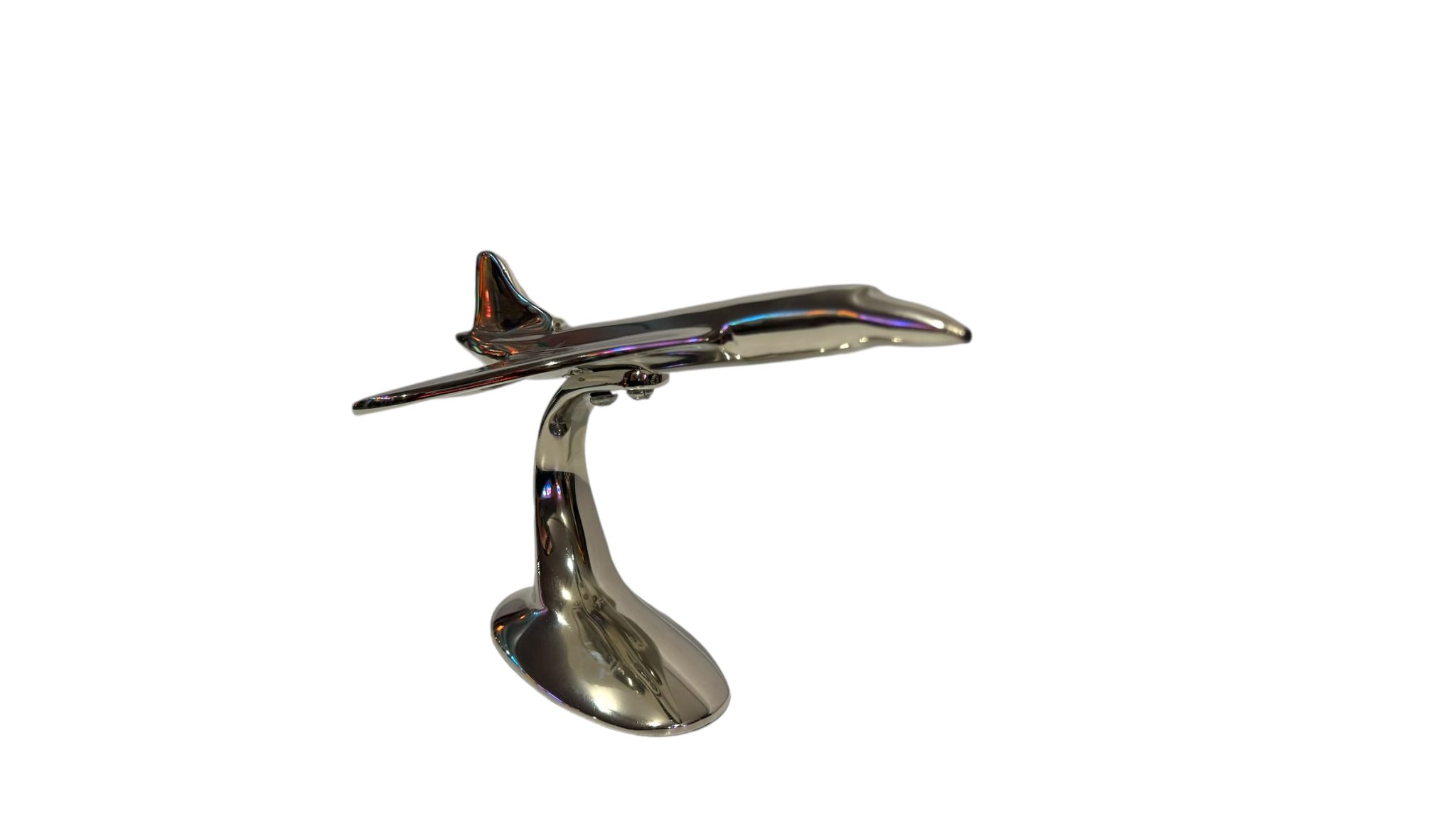 Aeroplane Concorde Plane Small Nickel Plated Aluminium - 30cm - immagine 2